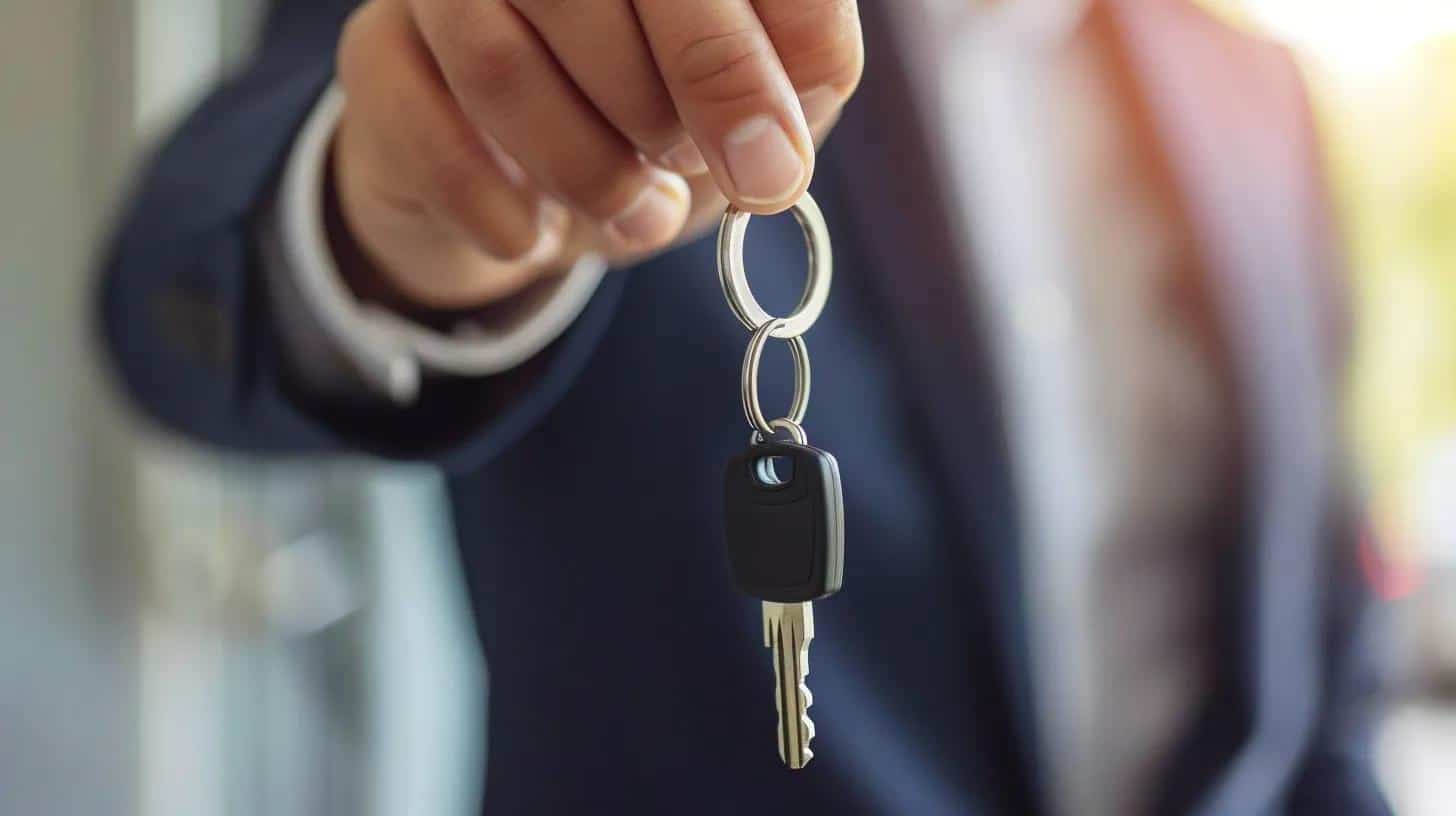 Property Manager Handing Keys to a Well Screened tenant