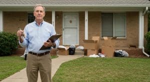 Photo of landlord taking back rental property after evicting tenant