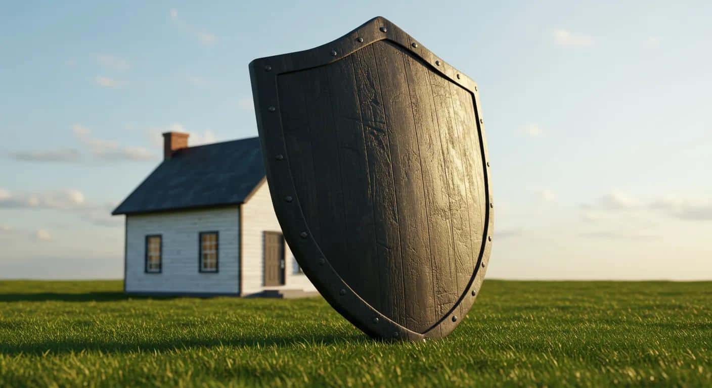 Image of a shield protecting a house, symbolizing proactive prevention strategies