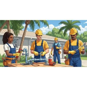 Emergency property repair team responding to urgent issues in Florida