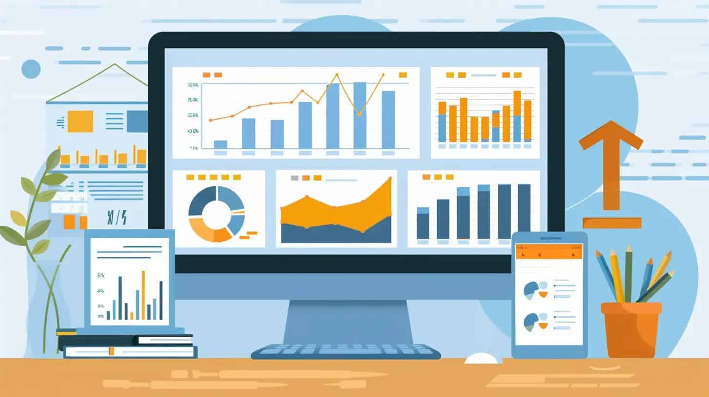 Dashboard displaying real estate market analytics with graphs, charts, and rental data, emphasizing property management insights for Tampa homeowners.